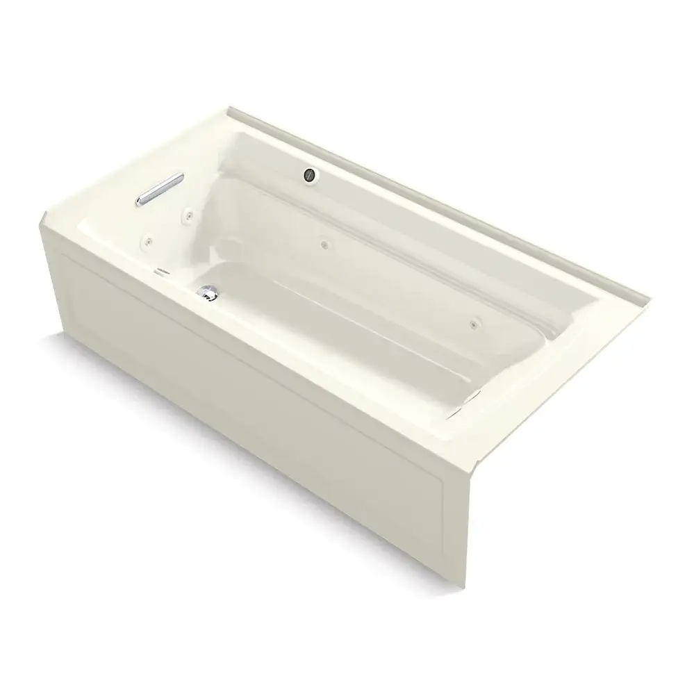 Kohler 1124-XGHLA-96 Archer 72" x 36" Alcove Heated Bubble Massage Air Bath Left Drain Biscuit