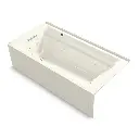 Kohler 1124-XGHLA-96 Archer 72" x 36" Alcove Heated Bubble Massage Air Bath Left Drain Biscuit