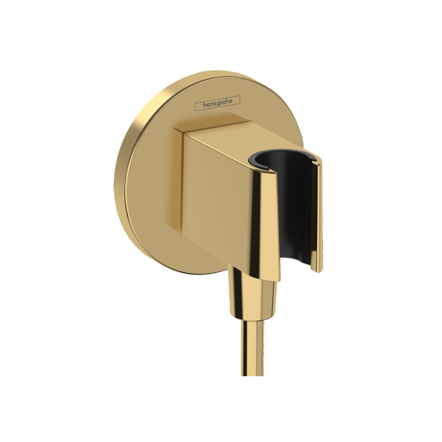 Hansgrohe 26888991 FixFit S Wall Outlet with Handshower Holder Polished Gold Optic