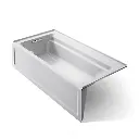 Kohler 1125-LAW-95 Archer 72" x 36" Alcove Bath Heated Surface Left Drain Ice Grey