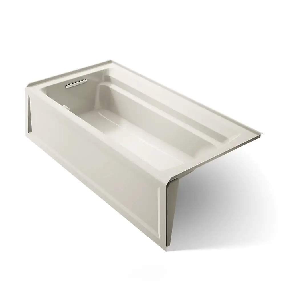 Kohler 1125-RAW-96 Archer 72" x 36" Alcove Heated Bath Right Drain Biscuit