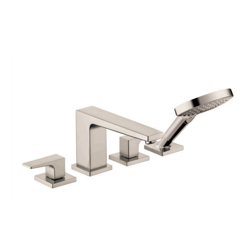 Hansgrohe 32557821 Metropol 4-Hole Roman Tub Set Trim Brushed Nickel