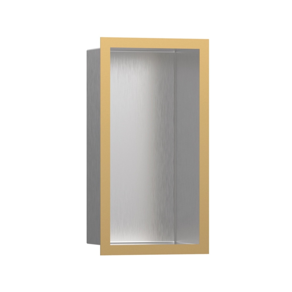 Hansgrohe 56094990 Wall Niche Brushed Stainless Steel With Design Frame Polished Gold Optic