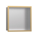 Hansgrohe 56097990 Wall Niche Brushed Stainless Steel With Design Frame Polished Gold Optic