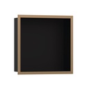 Hansgrohe 56098140 Wall Niche Matte Black With Design Frame Brushed Bronze