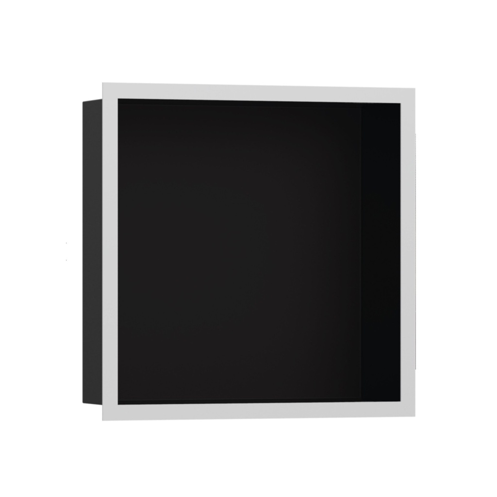 Hansgrohe 56098700 Wall Niche Matte Black With Design Frame Matte White