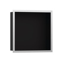Hansgrohe 56098800 Wall Niche Matte Black With Design Frame Brushed Stainless Steel
