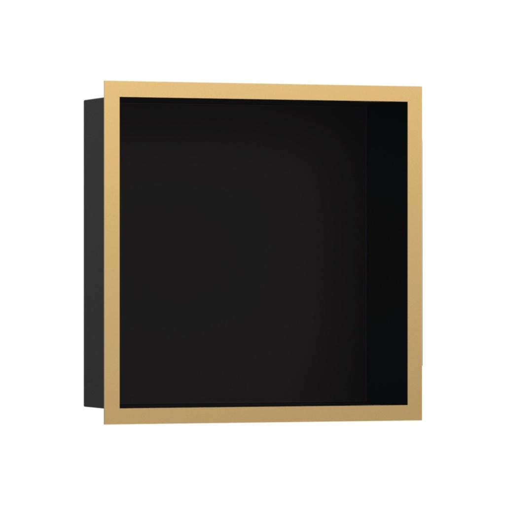 Hansgrohe 56098990 Wall Niche Matte Black With Design Frame Polished Gold Optic