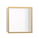 Hansgrohe 56099990 Wall Niche Matte White With Design Frame Polished Gold Optic