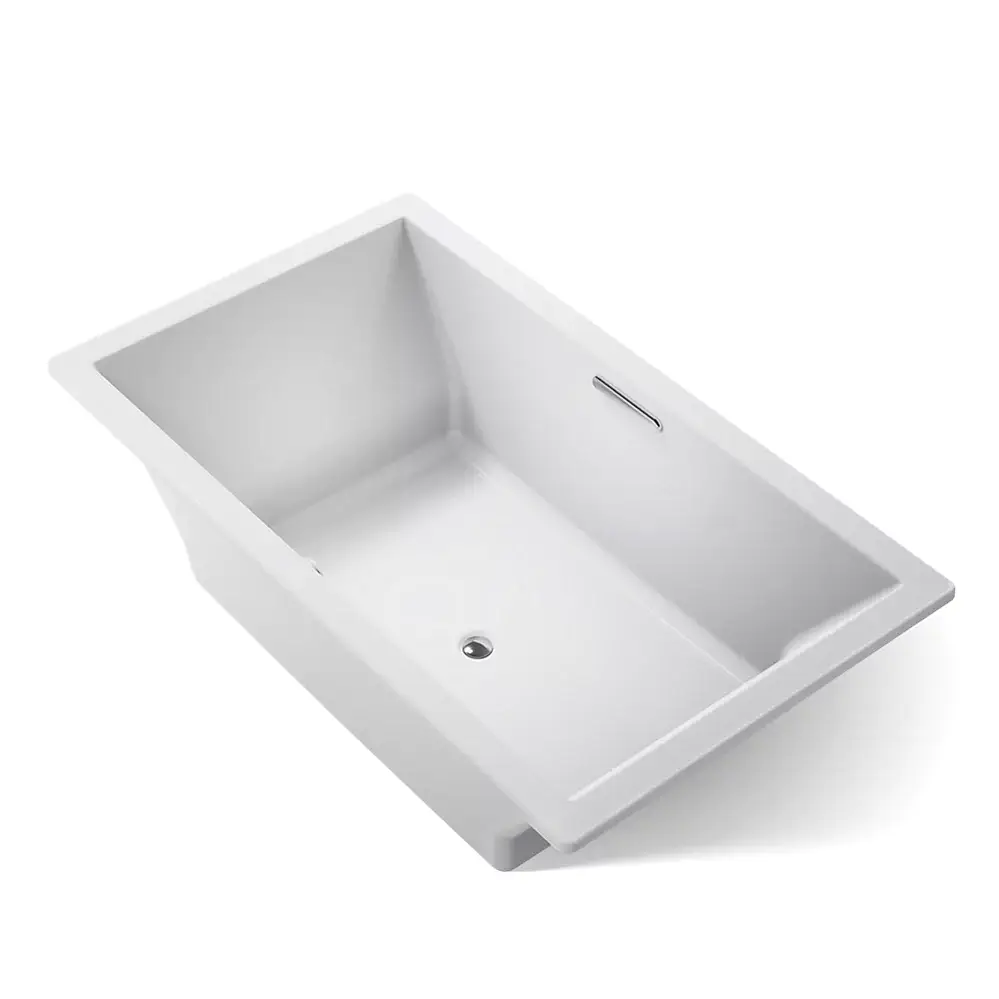 Kohler 1137-W1-95 Underscore 72" x 42" Drop-in Bath With Heated Surface Ice Grey