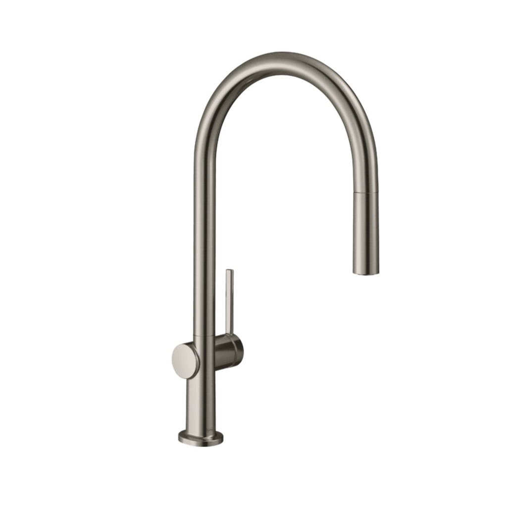 Hansgrohe 72857801 Talis N Higharc Kitchen Faucet O-Style 2-Spray Pull-Down Steel Optic