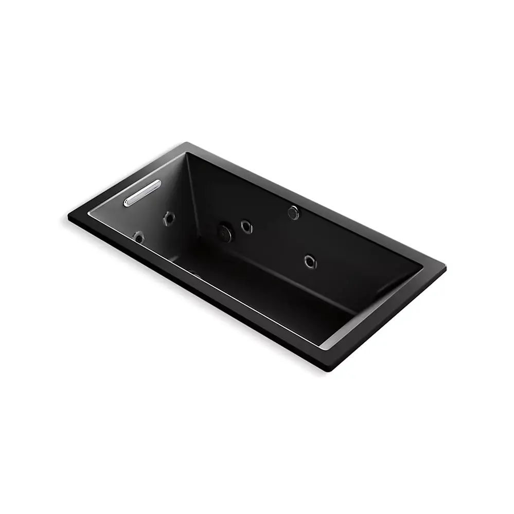 Kohler 1167-XHGH-7 Underscore 60" x 30" Drop-in Heated whirlpool Bubble Massage Air Bath Black