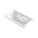 Kohler 1167-XHGHL-0 Underscore 60" x 30" Alcove Heated Bubble Massage Whirlpool Left Drain White