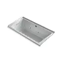 Kohler 1167-XHGHL-95 Underscore 60" x 30" Alcove Heated Bubble Massage Whirlpool Left Drain Ice Grey