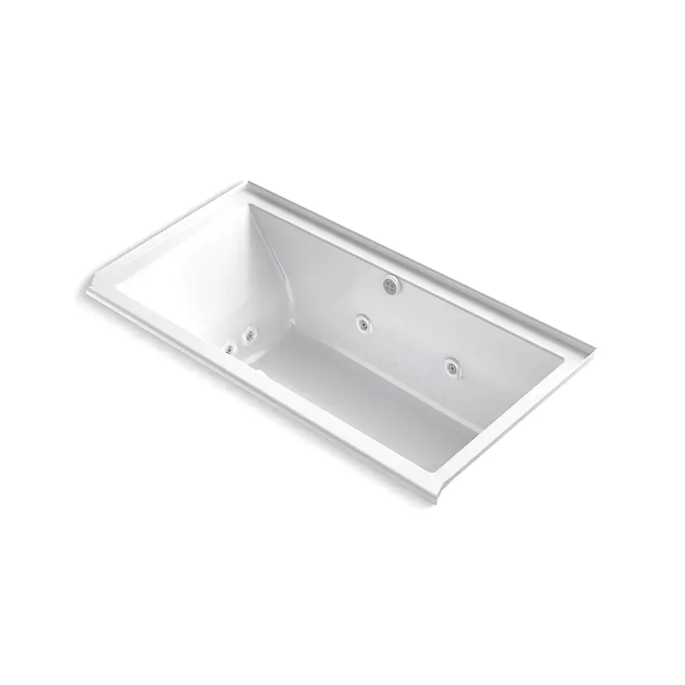 Kohler 1167-XHGHR-0 Underscore 60" x 30" Alcove Heated Bubble Massage Whirlpool Right Drain White