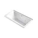 Kohler 1167-XHGHR-0 Underscore 60" x 30" Alcove Heated Bubble Massage Whirlpool Right Drain White