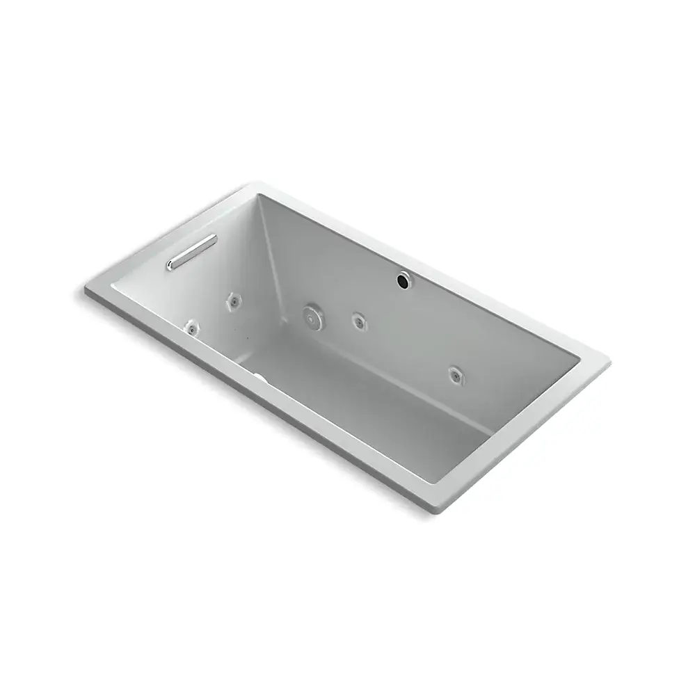 Kohler 1168-XHGH-95 Underscore 60" x 32" Drop-in Heated Bubble Massage Air Bath Whirlpool Ice Grey