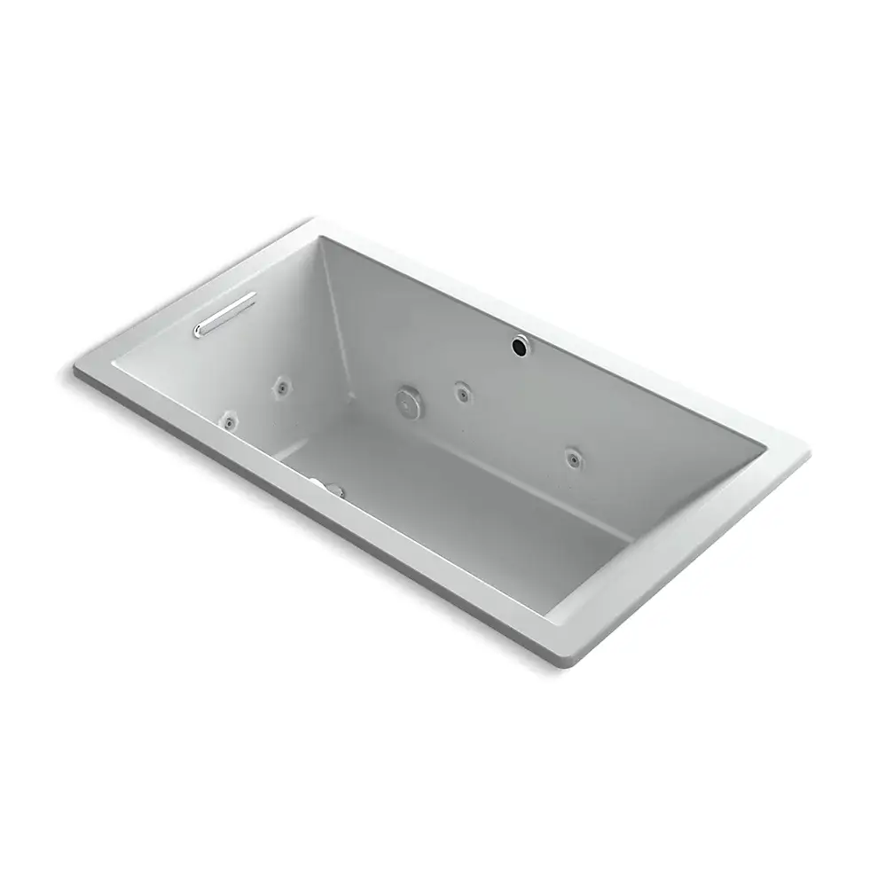 Kohler 1173-XHGH-95 Underscore 66" x 36" Drop-in Heated Bubble Massage Whirlpool Air Bath Ice Grey
