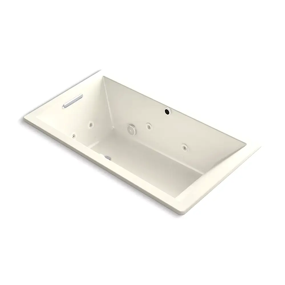 Kohler 1173-XHGH-96 Underscore 66" x 36" Drop-in Heated Bubble Massage Whirlpool Air Bath Biscuit