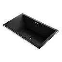 Kohler 1174-GH-7 Underscore 72" x 42" Drop-in Heated Bubble Massage Air Bath Black