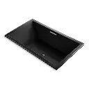 Kohler 1174-GHW-7 Underscore 72" x 42" Drop-in Heated Bubble Massage Air Bath Black