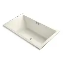 Kohler 1174-GHW-96 Underscore 72" x 42" Drop-in Heated Bubble Massage Air Bath Biscuit