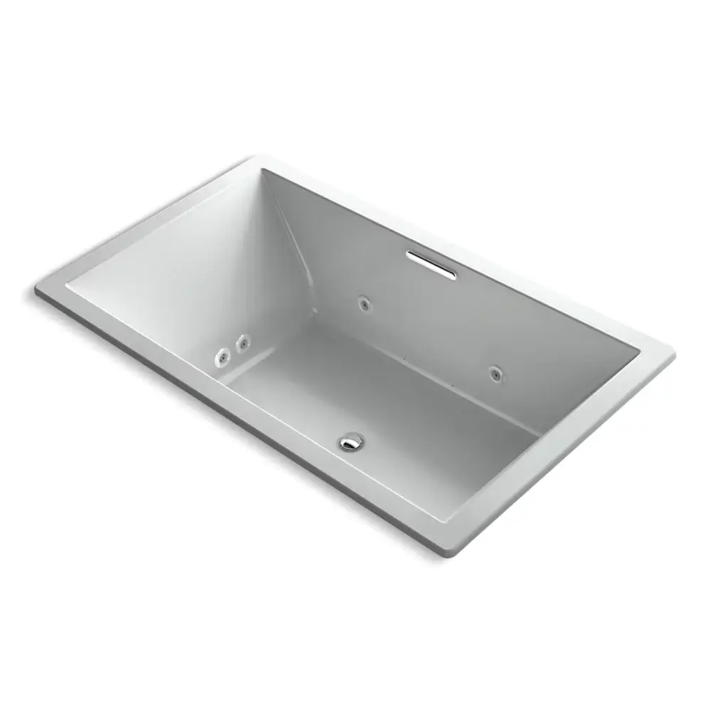 Kohler 1174-XHGH-95 Underscore 72" x 42" Drop-in Heated Bubble Massage Whirlpool Air Bath Ice Grey