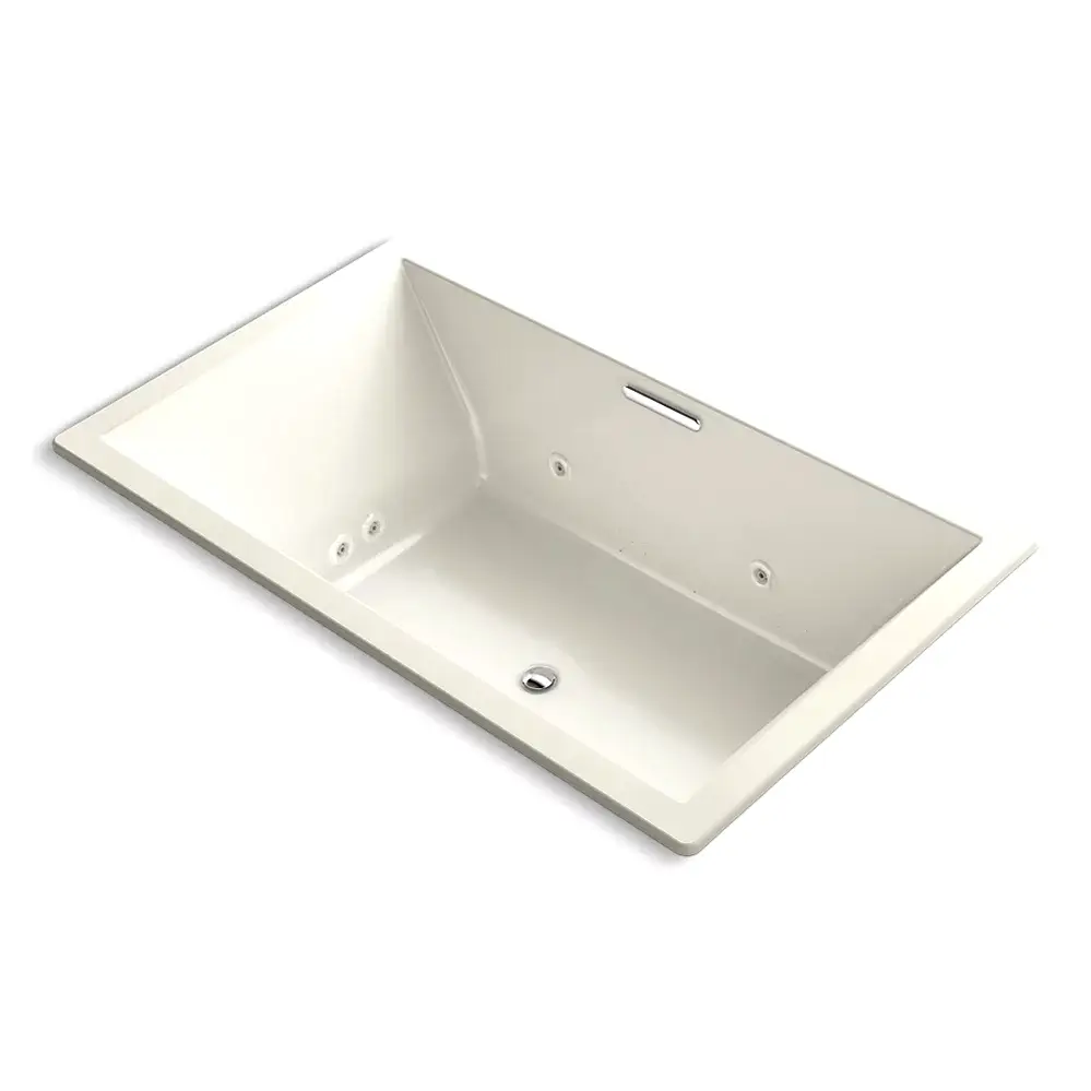 Kohler 1174-XHGH-96 Underscore 72" x 42" Drop-in Heated Bubble Massage Whirlpool Air Bath Biscuit