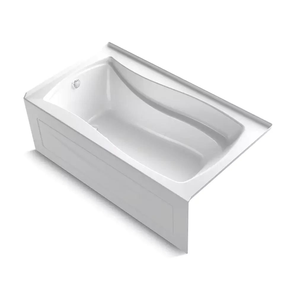 Kohler 1224-GHLAW-0 Mariposa 66" x 36" Alcove Heated Bubble Massage Air Bath Left Drain White