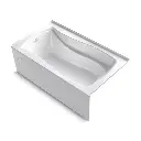 Kohler 1224-GHLAW-0 Mariposa 66" x 36" Alcove Heated Bubble Massage Air Bath Left Drain White