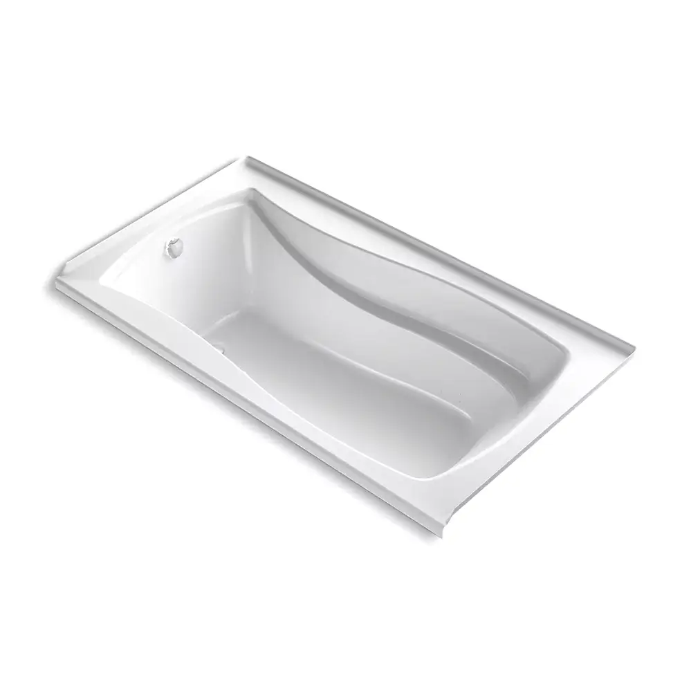 Kohler 1224-GHLW-0 Mariposa 66" x 36" Alcove Heated Bubble Massage Air Bath Left Drain White