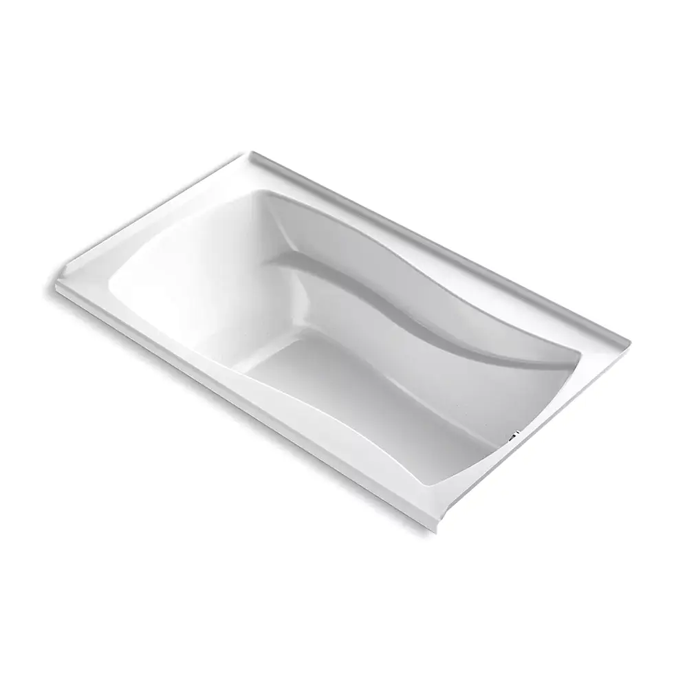 Kohler 1224-GHRF-0 Mariposa 66" x 36" Alcove Heated Bubble Massage Air Bath Right Drain White