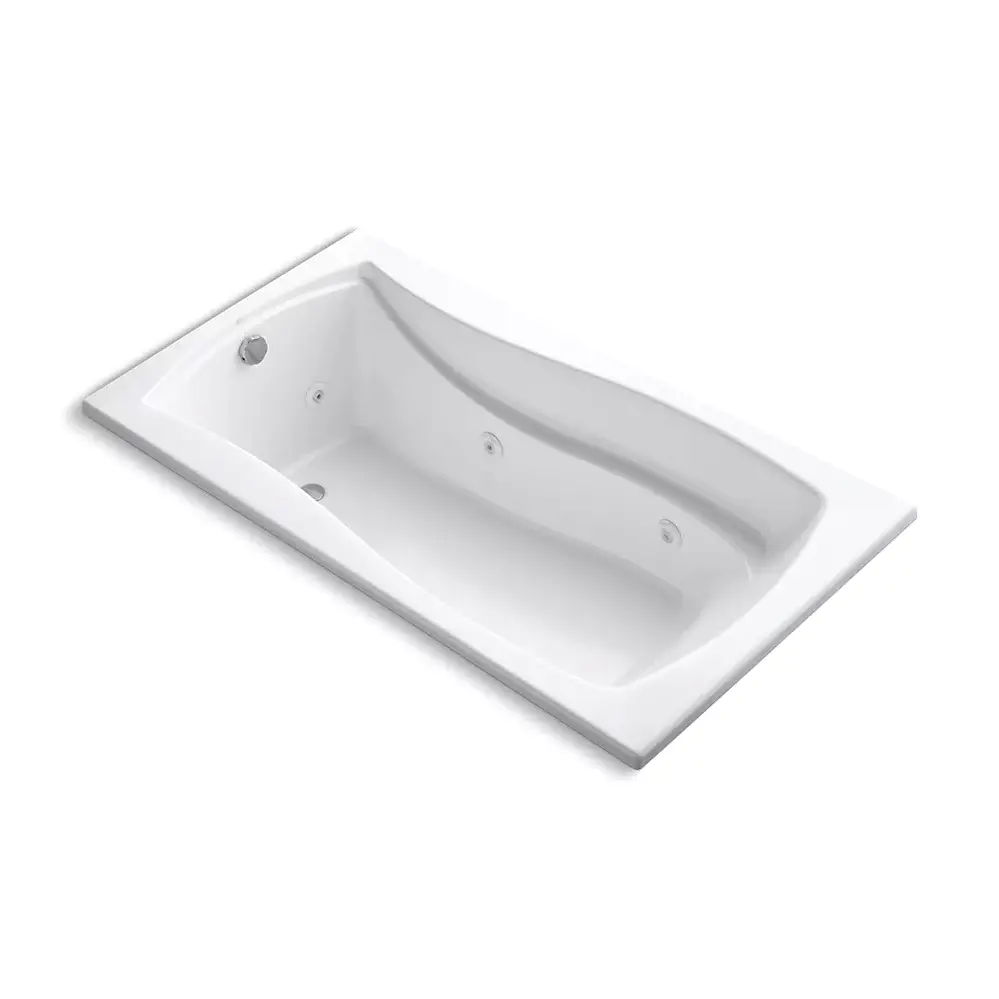 Kohler 1224-H-0 Mariposa 66" x 35-7/8" Drop-in Whirlpool Heater Bath End Drain White