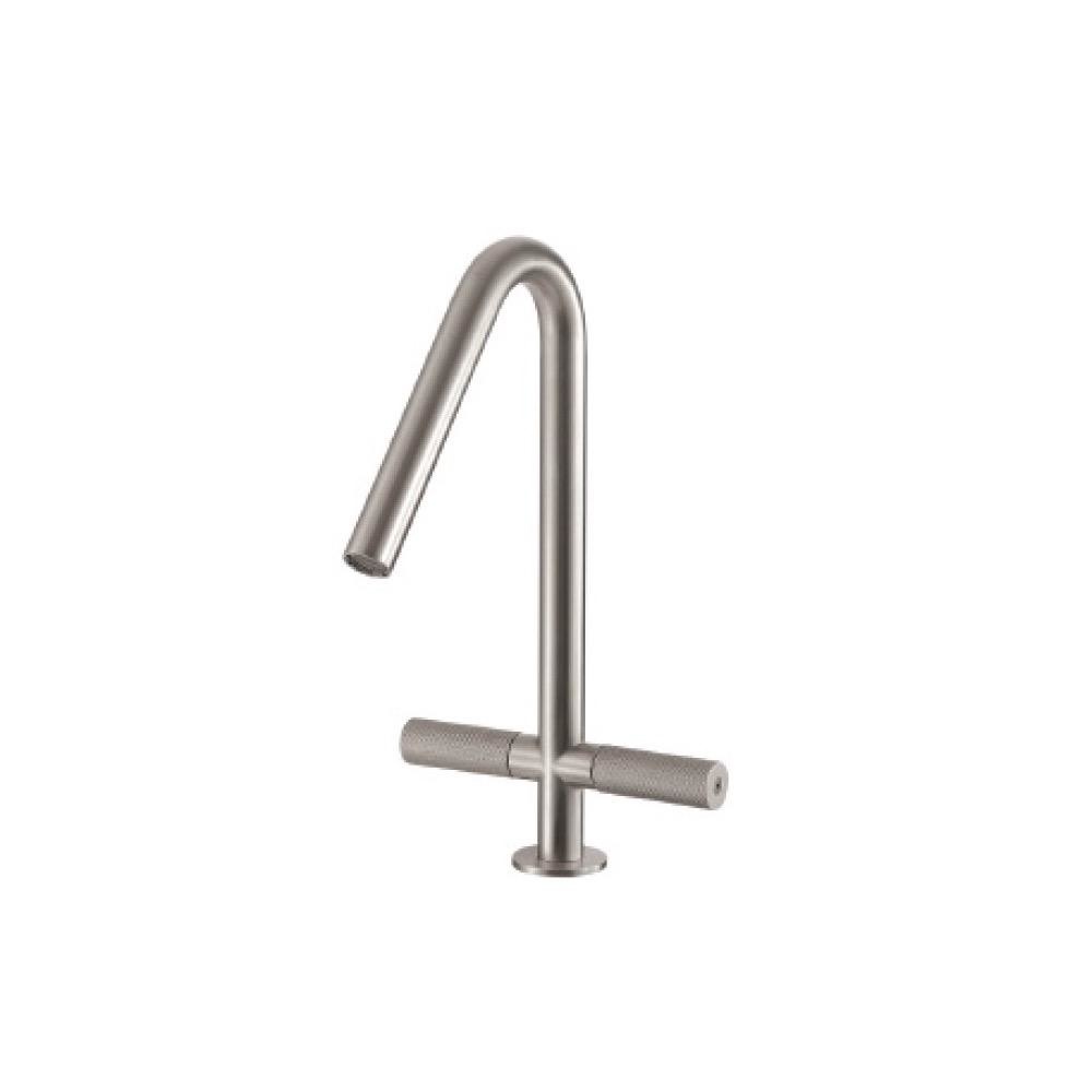 Treemme 6014 Single Hole Lavatory Faucet Two Handles Stainless