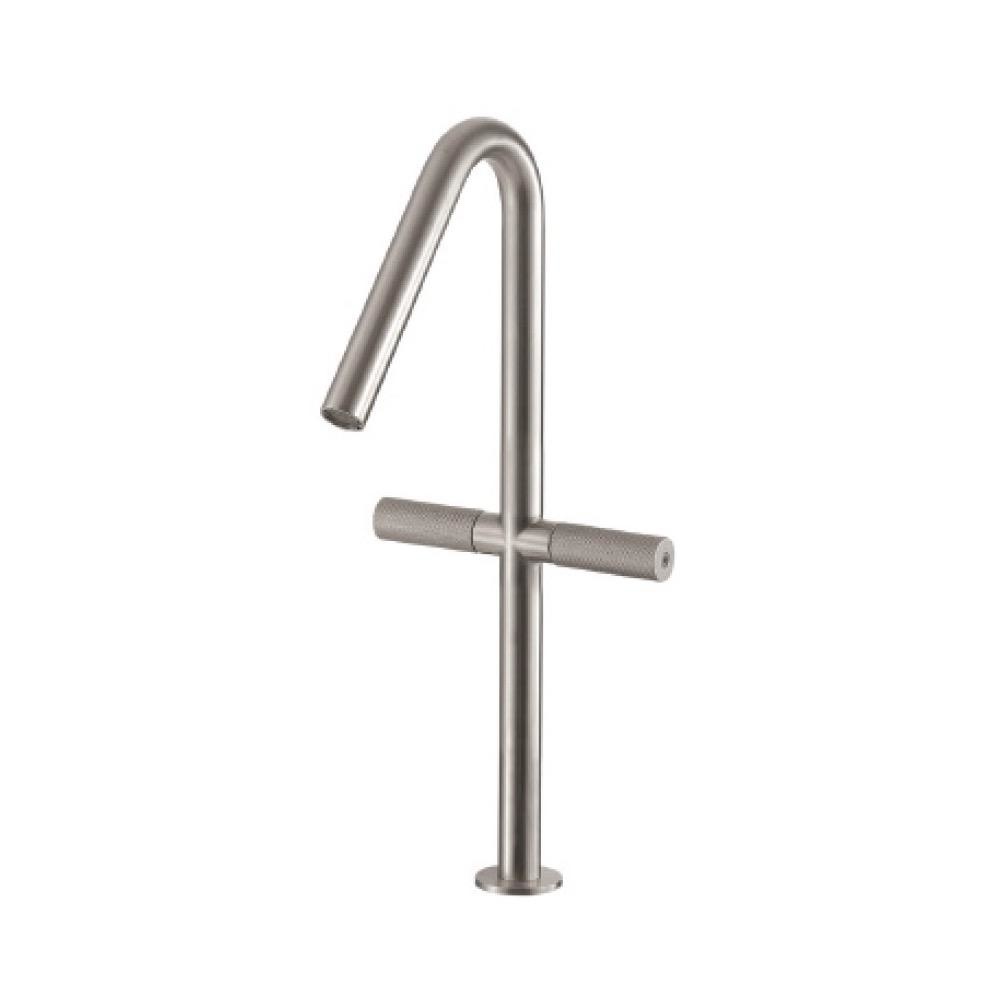 Treemme 6015 High Single Hole Lavatory Faucet Two Handles Stainless