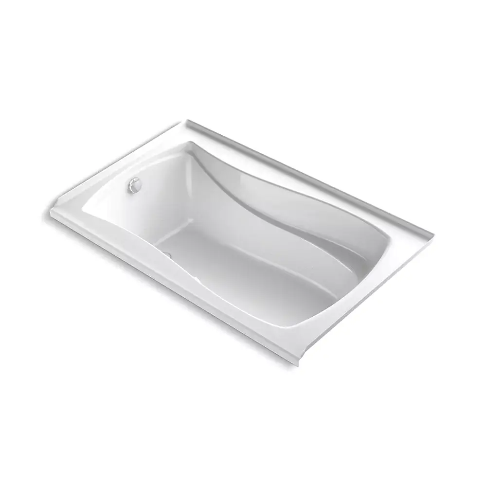 Kohler 1239-GHLAW-0 Mariposa 60" x 36" Alcove Heated Bubble Massage Air Bath Left Drain White