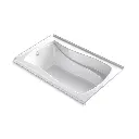 Kohler 1239-GHLAW-0 Mariposa 60" x 36" Alcove Heated Bubble Massage Air Bath Left Drain White