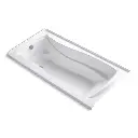 Kohler 1239-GHLF-0 Mariposa 60" x 36" Alcove Heated Bubble Massage Air Bath Left Drain White