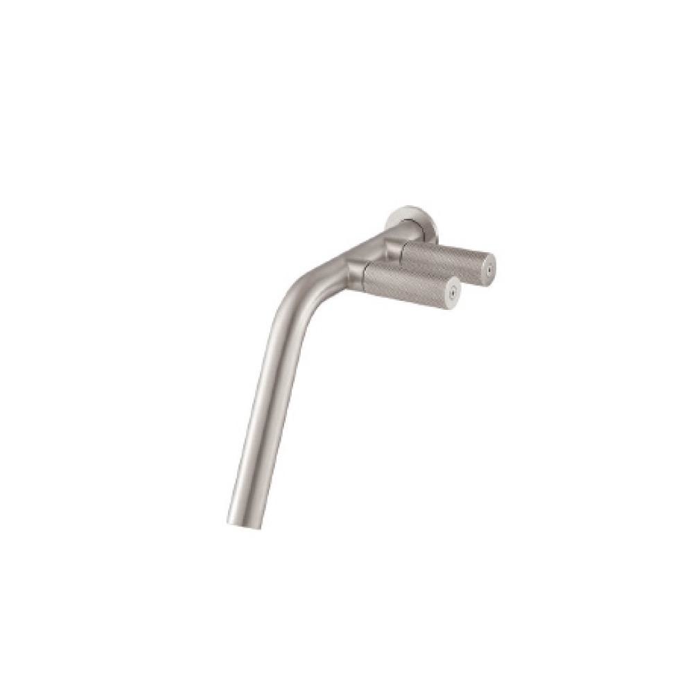 Treemme 3051 Wall Mount Lavatory Faucet Two Handles No Rough Stainless