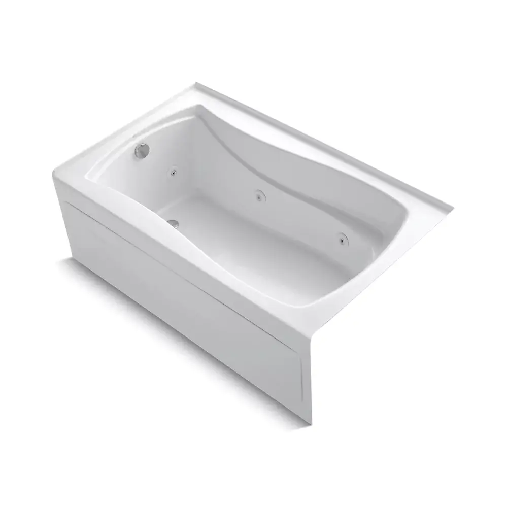 Kohler 1239-LAW-0 Mariposa 60" x 36" Alcove Whirlpool Bath Heated Surface Left Drain White