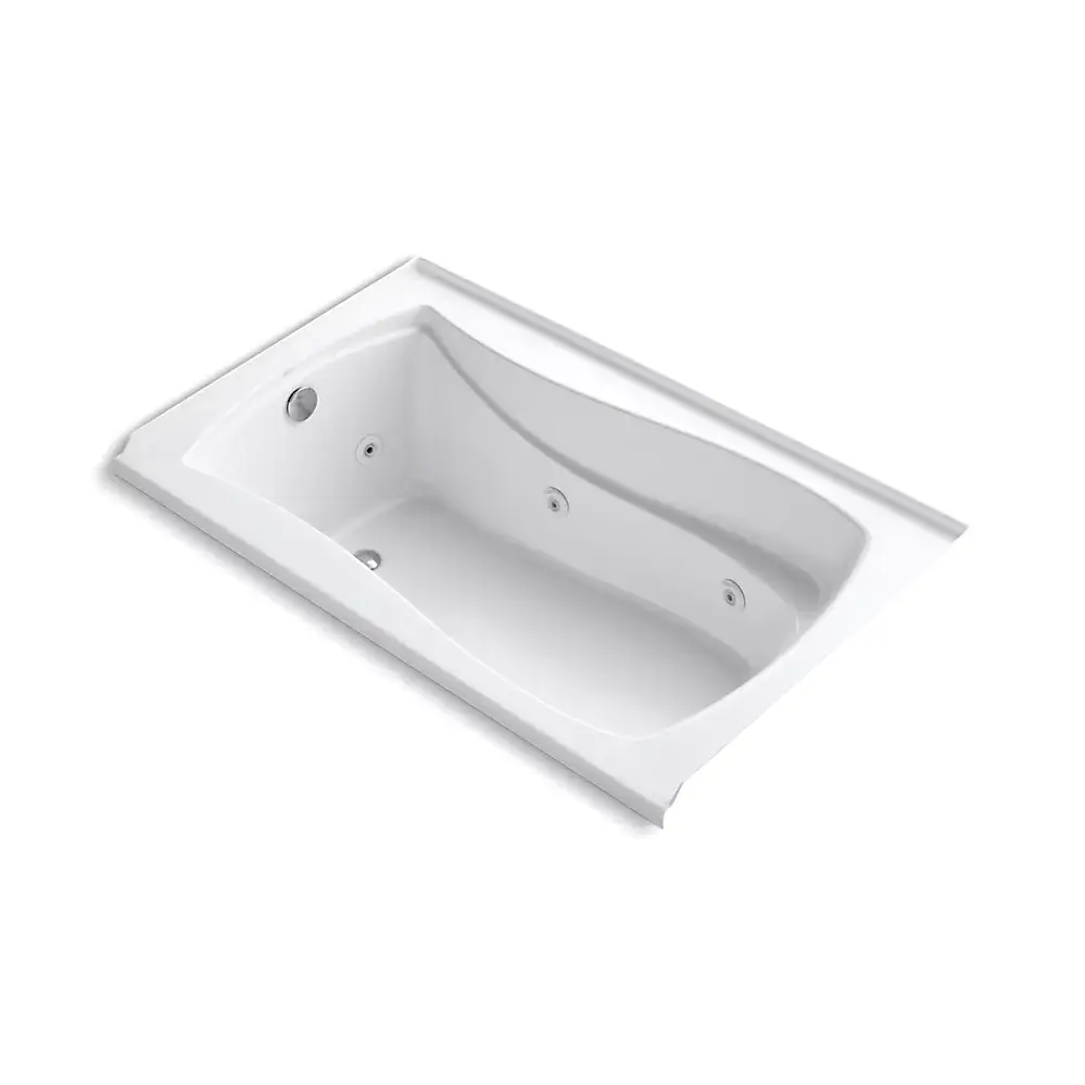 Kohler 1239-LW-0 Mariposa 60" x 36" Alcove Whirlpool Bath Heated Surface Left Drain White