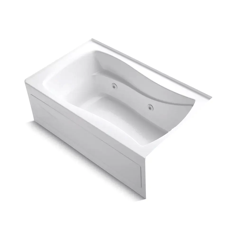 Kohler 1239-RAW-0 Mariposa 60" x 36" Alcove Whirlpool Bath Heated Surface Right Drain White