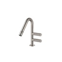 Treemme 3024 Single Hole Bidet Faucet Two Handles Swivel Spray Stainless