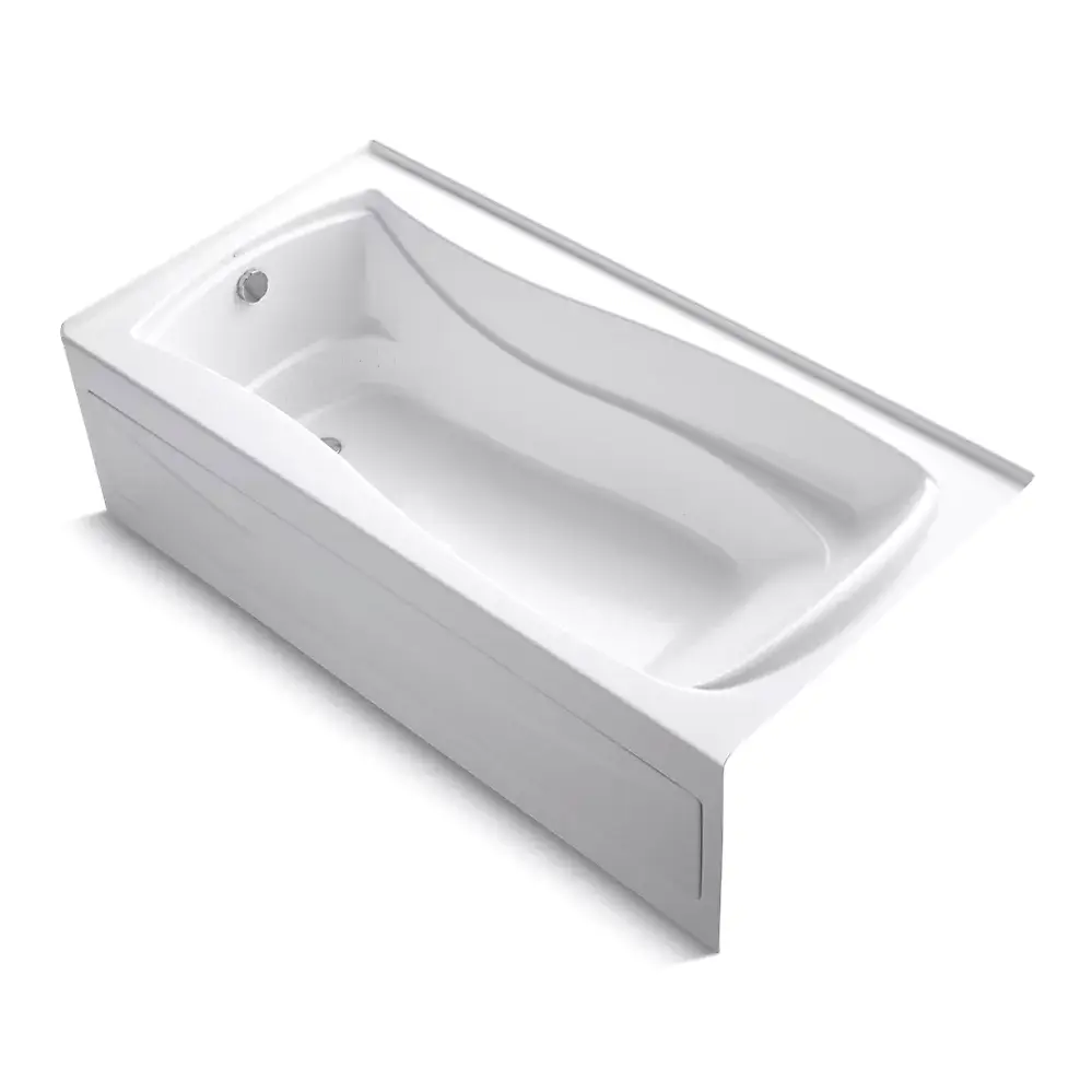 Kohler 1257-GHLAW-0 Mariposa 72" x 36" Alcove Heated Bubble Massage Air Bath Left Drain White