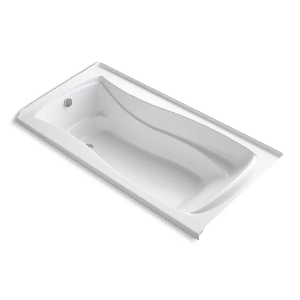 Kohler 1257-GHLF-0 Mariposa 72" x 36" Alcove Heated Bubble Massage Air Bath Left Drain White