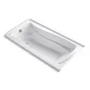 Kohler 1257-GHLF-0 Mariposa 72" x 36" Alcove Heated Bubble Massage Air Bath Left Drain White