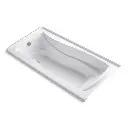 Kohler 1257-GHLW-0 Mariposa 72" x 36" Alcove Heated Bubble Massage Air Bath Left Drain White