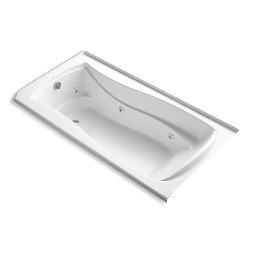 Kohler 1257-LH-0 Mariposa 72" x 36" Alcove Heated Whirlpool Bath Left Drain White