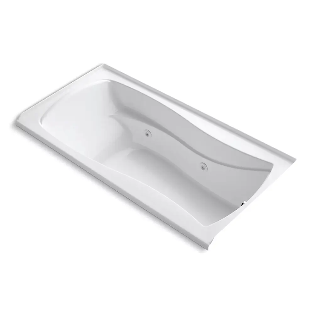Kohler 1257-RH-0 Mariposa 72" x 36" Alcove Heated Whirlpool Bath Right Drain White