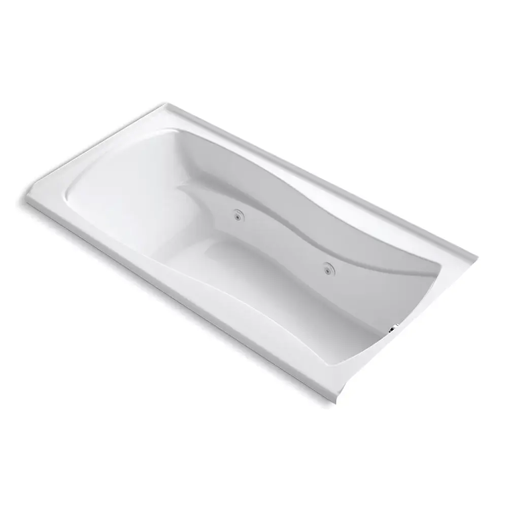 Kohler 1257-RW-0 Mariposa 72" x 36" Alcove Whirlpool Bath Heated Surface Right Drain White